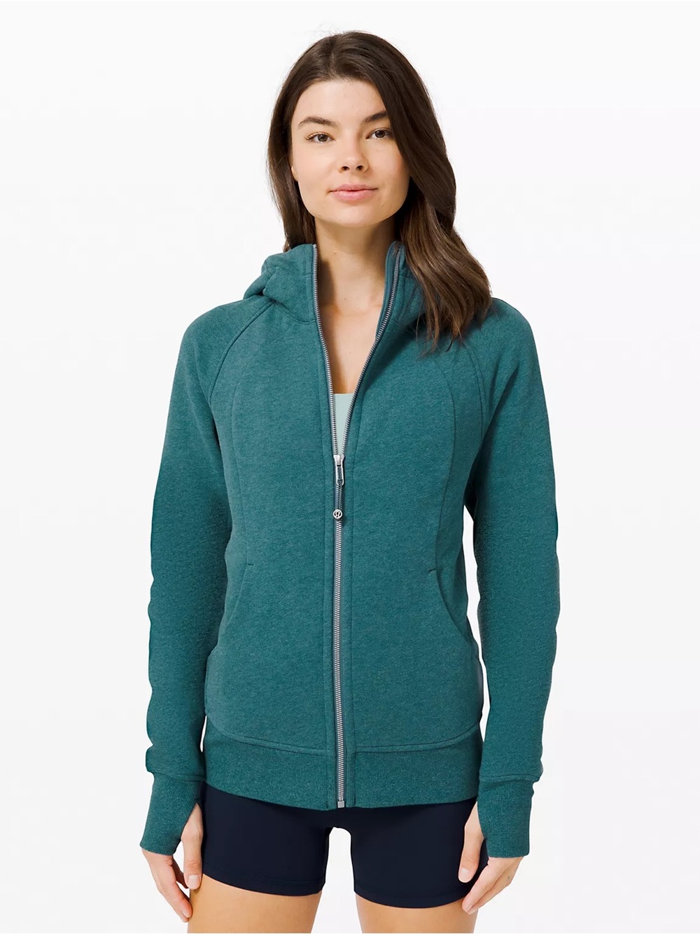 Lululemon Scuba Full-Zip Hoodie Heathered Desert Teal Size 10